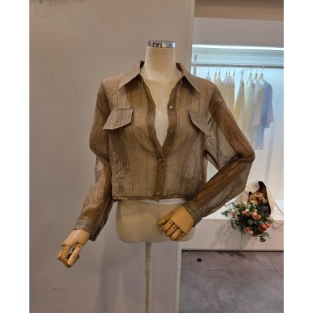 시스루 숏 블라우스