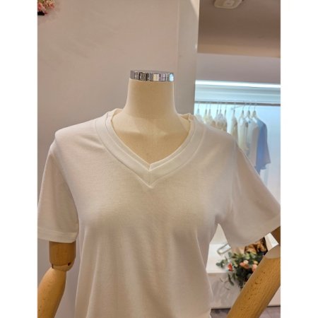 브이넥 기본 티셔츠