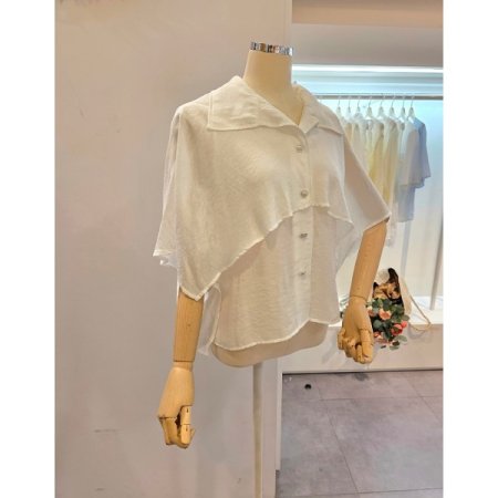 이중 러플 블라우스