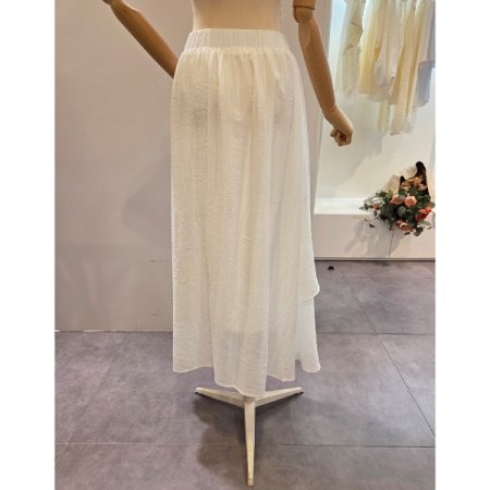 밴딩 프릴 롱 스커트