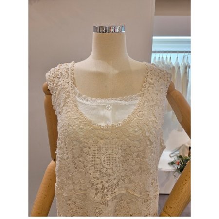 꽃 레이스 뜨개 베스트