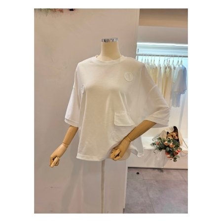 사이드 포켓 오버핏 라운드 티셔츠