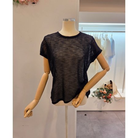 백 브이 망 니트