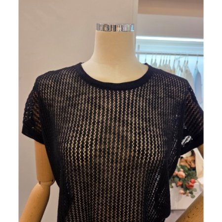 백 브이 망 니트