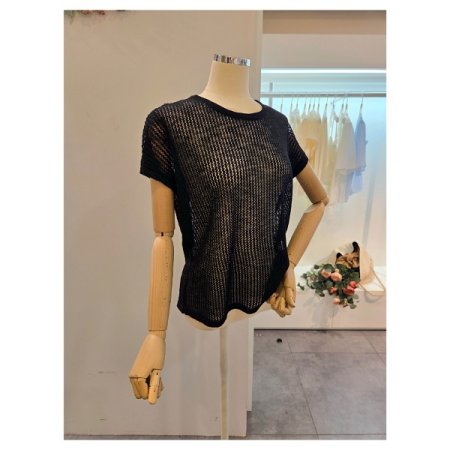 백 브이 망 니트