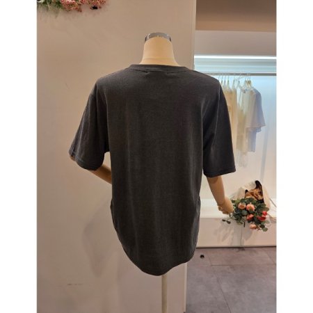 오버핏 레터링 라운드 티셔츠