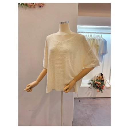 브이넥 루즈핏 니트