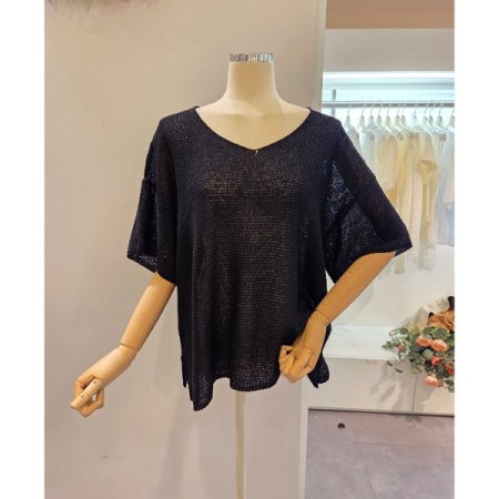 브이넥 루즈핏 니트