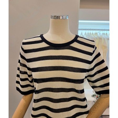 백 x 스트라이프 니트