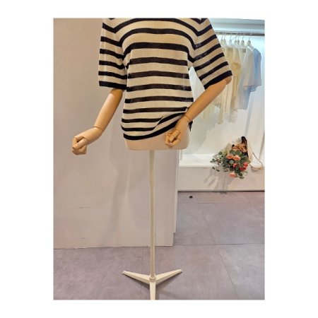 백 x 스트라이프 니트