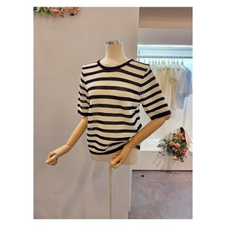 백 x 스트라이프 니트