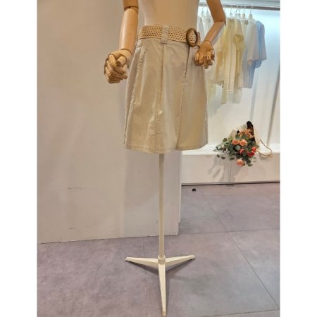 썸머 핀턱 반바지 벨트 세트
