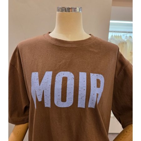 베이직 레터링 라운드 티셔츠