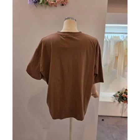 베이직 레터링 라운드 티셔츠