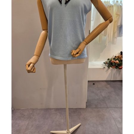 스카프 민소매 니트