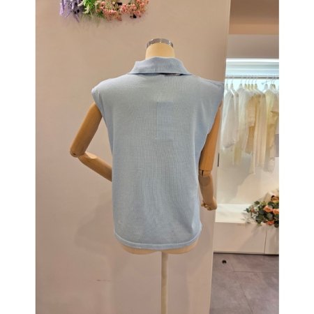 스카프 민소매 니트