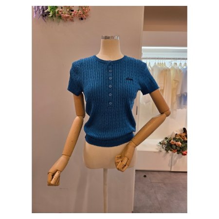 레터링 미니 꽈배기 니트