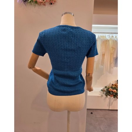 레터링 미니 꽈배기 니트