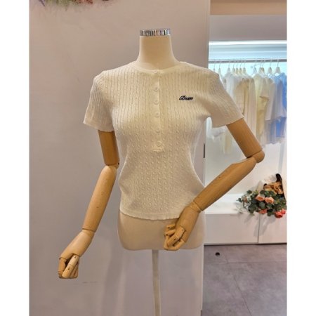 레터링 미니 꽈배기 니트