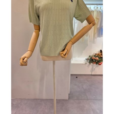 하트 미니 꽈배기 니트