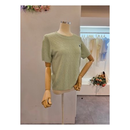 하트 미니 꽈배기 니트