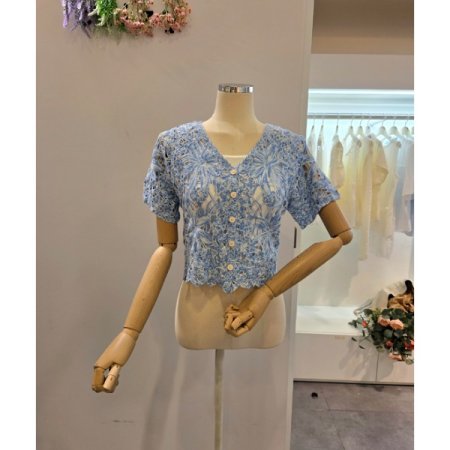 뜨개 브이넥 숏 가디건