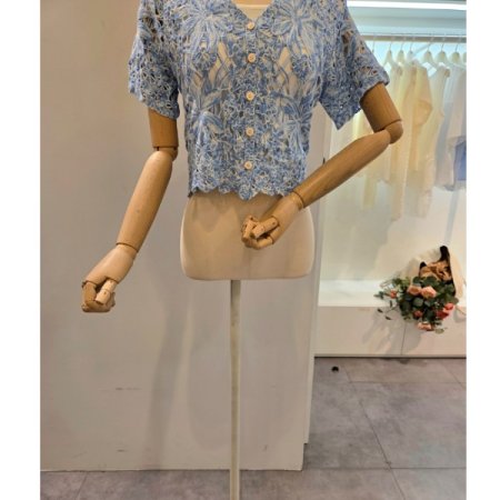 뜨개 브이넥 숏 가디건