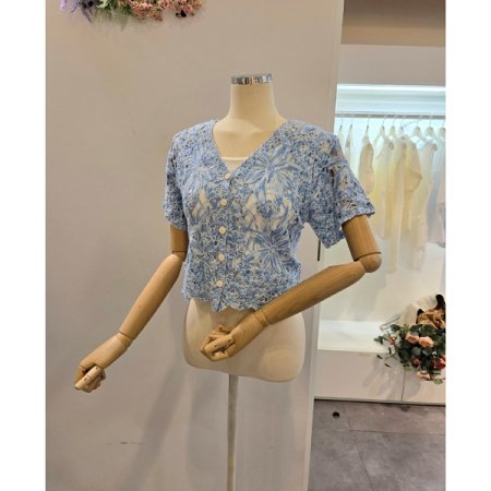 뜨개 브이넥 숏 가디건