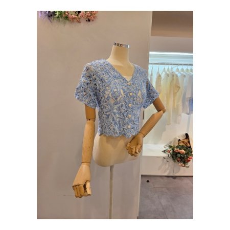 뜨개 브이넥 숏 가디건