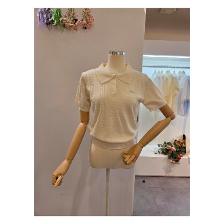 미니 케이블 카라 니트