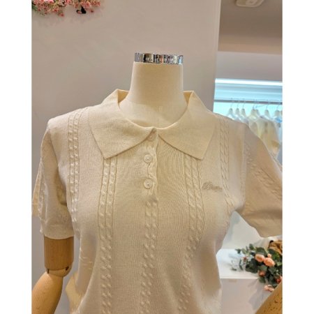 미니 케이블 카라 니트