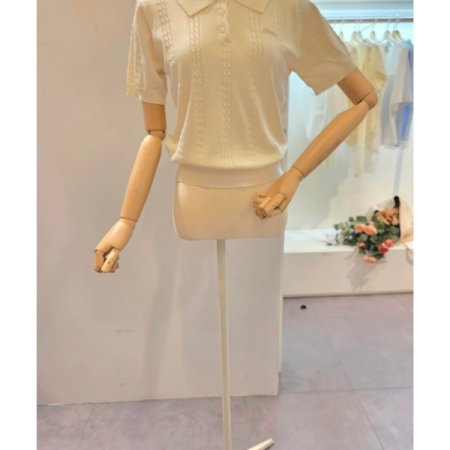 미니 케이블 카라 니트