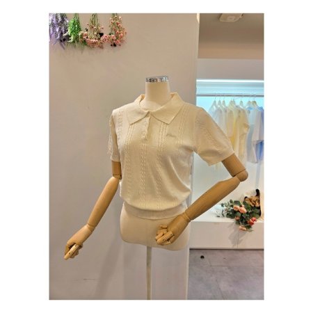 미니 케이블 카라 니트