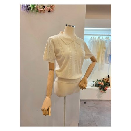 미니 케이블 카라 니트