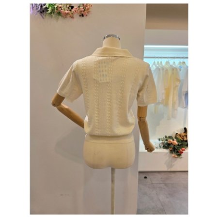 미니 케이블 카라 니트