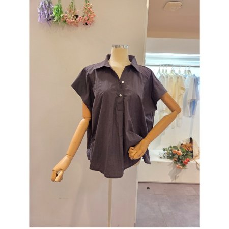 루즈핏 무지 카라 셔츠