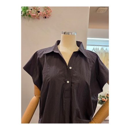 루즈핏 무지 카라 셔츠