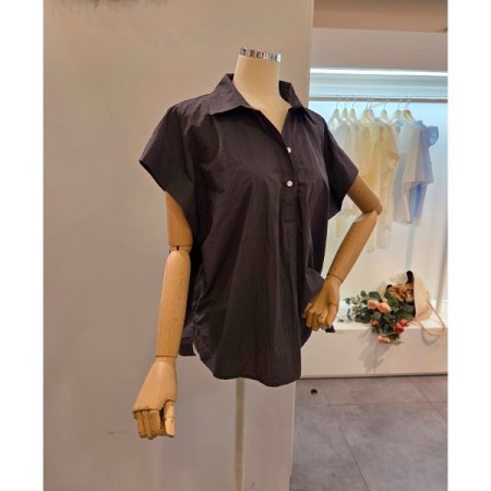 루즈핏 무지 카라 셔츠