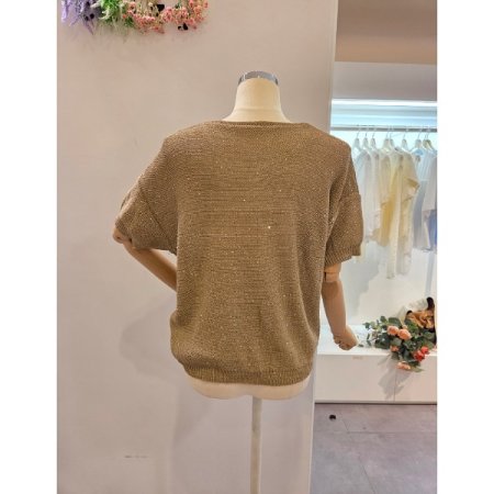 브이넥 스팽글 니트