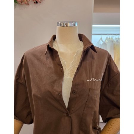 레터링 포켓 루즈핏 셔츠