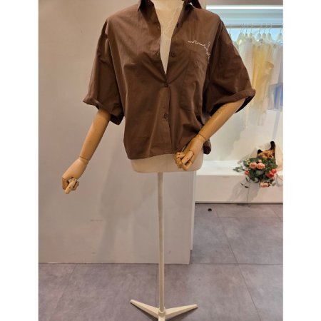 레터링 포켓 루즈핏 셔츠