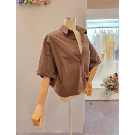 레터링 포켓 루즈핏 셔츠