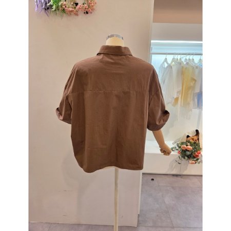 레터링 포켓 루즈핏 셔츠