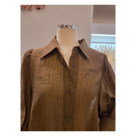 퍼프 7부소매 블라우스