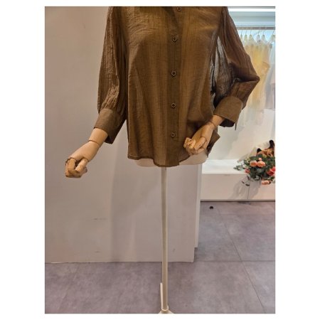 퍼프 7부소매 블라우스