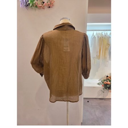 퍼프 7부소매 블라우스