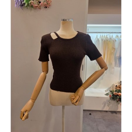 어깨트임 골지 니트