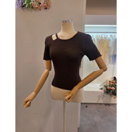 어깨트임 골지 니트