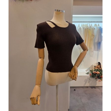 어깨트임 골지 니트