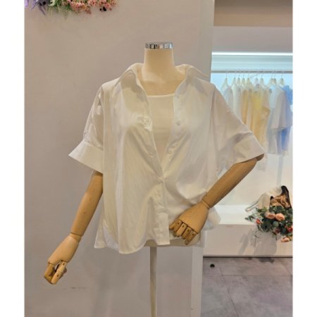 언발 루즈핏 카라 셔츠